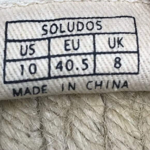 Soludos Womens Hi And Hey Espadrille Flat Shoes Black Beige Slip On Round Toe 10 - Picture 8 of 9